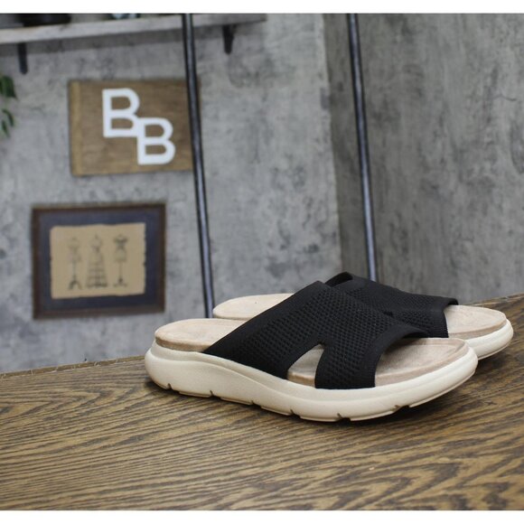 Easy Spirit Womens Amari Sporty Flat Slide Sandals Black 8M - Picture 1 of 10